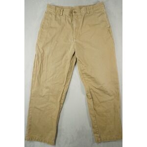 LL Bean Natural Fit Men 34x29 Khaki Flannel Lined Cotton Straight Leg Chino Pant